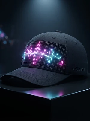 LED display hat pulsing with the show