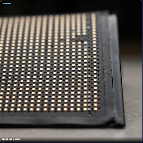 Dense LED matrix close-up