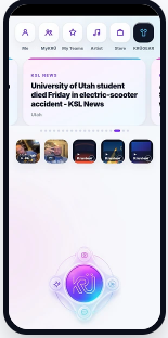 The KRÜ fan app — feed, board of Krumbs, and the KRÜ button